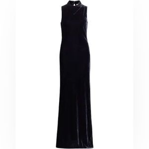 Veronica Beard, Kura Velvet Cowl-Neck Maxi Dress, 8